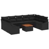 Image de vidaXL Ensemble de canapé de Jardin 10 pcs Noir polyrotin, Mobilier de Jardin et terrasse, canapés modulables Modernes, résistance aux UV, Confort au Soleil