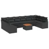 Image de vidaXL Ensemble de canapé de Jardin 11 pcs Noir, Mobilier de Jardin, Moderne, Ensemble extérieur modulaire, résistant aux UV, Relax, canapé Confortable, Assise Durable