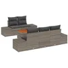 Image de vidaXL Ensemble de canapé de Jardin avec Stockage 6 pcs Gris polyrotin, Ensemble de Meubles modulables Modernes pour Jardin, matériaux résistants UV, Salon, terrasse, Patio, Deck