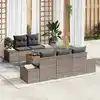 Image de vidaXL Ensemble de canapé de jardin avec stockage 6 pcs Gris polyrotin