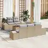 Image de vidaXL Ensemble de canapé de jardin 6 pcs Beige et Gris clair