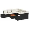 Image de vidaXL Ensemble de canapé de Jardin 9 pcs Noir et Crème polyrotin, Canapé d'extérieur Tendance, Design modulable, matériaux résistants au Soleil, assises Confortables pour Le Jardin