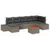 Image de vidaXL Ensemble de canapé de Jardin 8 pcs Gris, Ensemble de Jardin et terrasse modulable, Salon en rotin résistant, mobilier d'extérieur Flexible