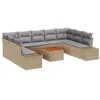 Image de vidaXL Ensemble de canapé de Jardin 10 pcs Beige et Gris Clair, Canapé Moderne pour Jardin et terrasse, mobilier en rotin résistant, Salon extérieur UV, Coin détente