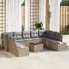 Image de vidaXL Ensemble de canapé de jardin 10 pcs beige et gris clair