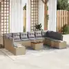 Image de vidaXL Ensemble de canapé de jardin 11 pcs beige et gris clair