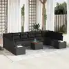 Image de vidaXL Ensemble de canapé de jardin 11 pcs Noir