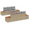 Image de vidaXL Ensemble de canapé de Jardin 7 pcs Beige Poly rotin, Ensemble de Meubles modulaires d'extérieur, canapés en rotin, Solutions pour Jardin et terrasse, résistant UV