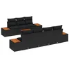 Image de vidaXL Ensemble de canapé de Jardin avec Coussin 8 pcs Noir Poly rotin, Canapé d'extérieur modulable, résistant UV, pour Jardin et terrasse, idéal pour se détendre sur Le Patio