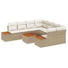 Image de vidaXL Ensemble de canapé de Jardin 9 pcs Beige Poly rotin, Canapé de Jardin Moderne, mobilier d'extérieur modulaire, assises Patio résistantes aux UV, Salon terrasse Polyvalent