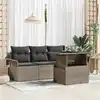 Image de vidaXL Ensemble de canapé de jardin 5 pcs Gris Poly Rattan
