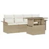 Image de vidaXL Ensemble de canapé de Jardin 5 pcs Beige Poly Rattan, Canapé modulaire Moderne pour Jardin, Salon extérieur, idéal pour terrasses et Patio