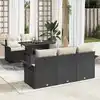 Image de vidaXL Ensemble de canapé de jardin 6 pcs Noir Poly Rattan