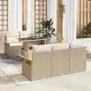 Image de vidaXL Ensemble de canapé de jardin 6 pcs Beige Poly Rattan