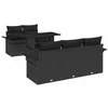 Image de vidaXL Ensemble de canapé de Jardin 6 pcs Noir Poly Rattan, Mobilier Moderne, pour Jardin et terrasse, canapé d'extérieur, assises Flexibles, Contemporain