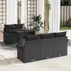 Image de vidaXL Ensemble de canapé de jardin 6 pcs Noir Poly Rattan