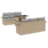 Image de vidaXL Ensemble de canapé de Jardin 7 pcs Beige Poly Rattan, Salon de Jardin et terrasse, canapé modulable Moderne, détente au Rattan, mobilier de Patio