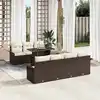 Image de vidaXL Ensemble de canapé de jardin 8 pcs Marron Poly rotin