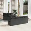 Image de vidaXL Ensemble de canapé de jardin 8 pcs Noir Poly Rattan
