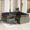 Image de vidaXL Ensemble de canapé de jardin 9 pcs Gris Poly Rattan