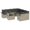 Image de vidaXL Ensemble de canapé de Jardin 9 pcs Gris Clair Poly Rattan, Canapé modulable d'extérieur, Jardin et terrasse, idéal pour Le Patio, Confortable et stylé