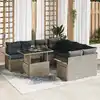 Image de vidaXL Ensemble de canapé de jardin 9 pcs Gris clair Poly Rattan