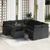 Image de vidaXL Ensemble de canapé de jardin 9 pcs Noir Poly Rattan