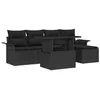Image de vidaXL Ensemble de canapé de Jardin avec Coussin 6 pcs Noir Poly rotin, Sofa Moderne pour Jardin et terrasse, Meuble modulaire, Ensemble Tendance pour Salon extérieur