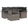 Image de vidaXL Ensemble de canapé de jardin avec coussin 5 pcs Gris Poly rotin