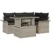 Image de vidaXL Ensemble de canapé de jardin 5 pcs Gris clair Poly rotin