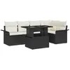 Image de vidaXL Ensemble de canapé de jardin avec coussin 6 pcs Noir Poly rotin