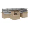 Image de vidaXL Ensemble de canapé de Jardin 6 pcs Beige Poly rotin, Jardin et Terrasse, Canapé Modulaire, Fauteuil Confortable, UV Résistant, Tendance, Chaise Longue Tissée