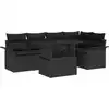 Image de vidaXL Ensemble de canapé de jardin 6 pcs Noir Poly Rattan