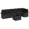 Image de vidaXL Ensemble de canapé de jardin avec coussin 7 pcs Noir Poly rotin