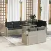 Image de vidaXL Ensemble de canapé de jardin 9 pcs Gris clair Poly rotin