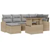 Image de vidaXL Ensemble de canapé de Jardin 7 pcs Beige Poly rotin, Jardin et Terrasse, Sectionnel Modulaire Rectangulaire, Résistant aux UV, Meubles de Rangement Légers