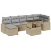 Image de vidaXL Ensemble de canapé de Jardin 8 pcs Beige Poly rotin, Salon modulaire pour Jardin et terrasse, canapé résistant aux intempéries, avec rangements en rotin Durable