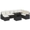 Image de vidaXL Ensemble de canapé de Jardin 9 pcs Noir Poly rotin, Ensemble Moderne pour Jardin et terrasse, canapé rectangulaire, modulable, léger, résistant aux UV, rangements Invisibles