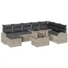 Image de vidaXL Ensemble de canapé de Jardin 9 pcs Gris Clair Poly rotin, Ensemble Moderne pour Jardin et terrasse, canapé rectangulaire, modulable, léger, résistant aux UV, rangements Invisibles