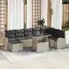 Image de vidaXL Ensemble de canapé de jardin 9 pcs Gris clair Poly rotin
