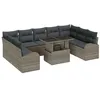 Image de vidaXL Ensemble de canapé de Jardin 10 pcs Gris Poly rotin, Sofa de Jardin et Terrasse, Rectangulaire, Modulaire, Résistant aux UV, Mobilier Extérieur, Confort Optimal