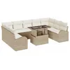 Image de vidaXL Ensemble de canapé de Jardin 10 pcs Beige Poly rotin, Canapé de Jardin modulaire Moderne, rectangulaire, léger et résistant aux UV, Parfait pour l'extérieur, Lounge Patio