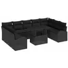 Image de vidaXL Ensemble de canapé de Jardin 10 pcs Noir Poly rotin, Canapé de Jardin modulaire Moderne, rectangulaire, léger et résistant aux UV, Parfait pour l'extérieur, Lounge Patio