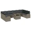 Image de vidaXL Ensemble de canapé de Jardin 11 pcs Gris Poly rotin, Canapé modulable Moderne, léger, Durable pour Jardin et terrasse, Ensemble extérieur rectangulaire