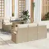 Image de vidaXL Ensemble de canapé de jardin 6 pcs Beige Poly rotin