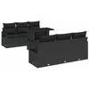 Image de vidaXL Ensemble de canapé de Jardin avec Coussin 7 pcs Noir Poly rotin, Canapé rectangulaire en rotin pour Jardin et terrasse, Moderne, résistant aux intempéries, siège Polyvalent