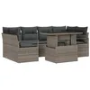 Image de vidaXL Ensemble de canapé de Jardin 7 pcs Gris Poly rotin, Canapé modulable pour Jardin et terrasse, matériaux légers, Compartiments de Rangement rectangulaires, résistant aux UV