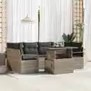 Image de vidaXL Ensemble de canapé de jardin 7 pcs Gris Poly rotin