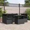 Image de vidaXL Ensemble de canapé de jardin 7 pcs Noir Poly rotin