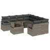 Image de vidaXL Ensemble de canapé de Jardin avec Coussin 9 pcs Gris Poly rotin, Jardin et terrasse, sièges modulaires, Ensembles légers, Confort d'extérieur, Relaxation Ergonomique